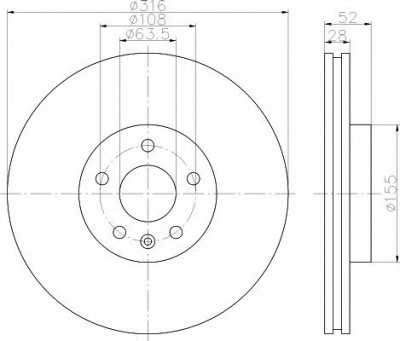 HELLA PAGID 8dd355118891 -  Диск тормозной вентилируемый